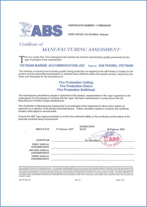 Chứng nhận đăng kiểm ABS - Mỹ